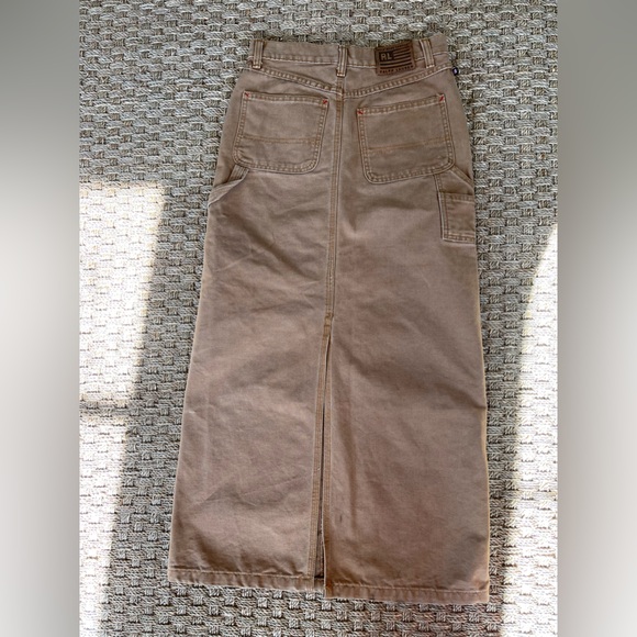 Vintage Ralph Lauren Polo Jeans Co. tan khaki carpenter maxi skirt 100% cotton - Picture 2 of 13